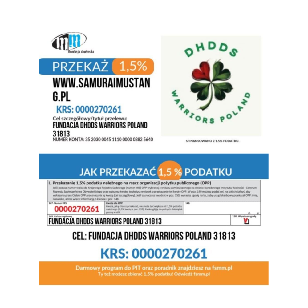 Przekaż 1,5% podatku — DHDDS Warriors Poland